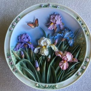 Vintage The Bradford exchange Lenu Liu’s Beautiful Gardens. Iris Garden